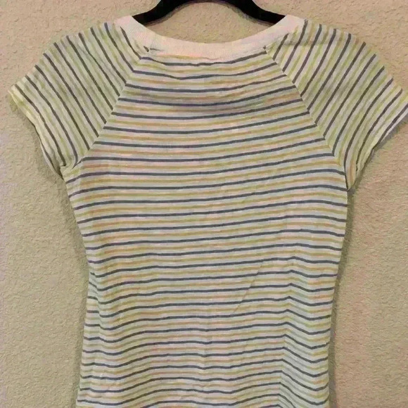 Striped Anthropologie shirt sx XS casual minimalist mom shirt summer stripes - Picture 2 of 4